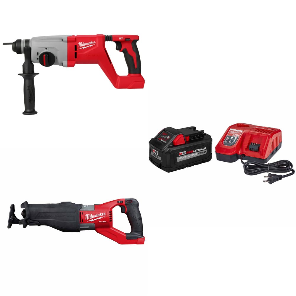 Milwaukee 2613-20 M18 Rotary Hammer w/ FREE 2722-20 M18 Sawzall & Starter Kit