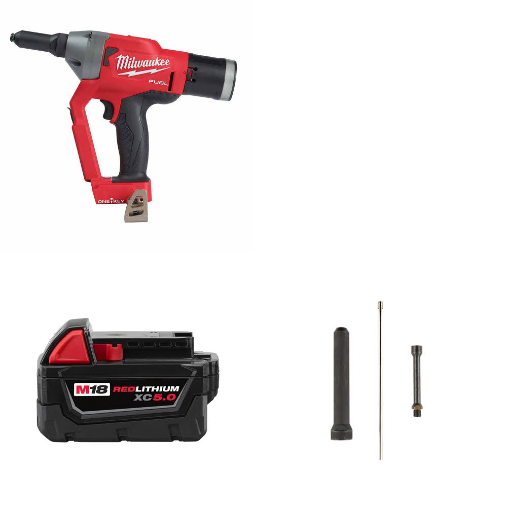 Milwaukee 2660-20 M18 FUEL Rivet Tool W/ FREE M18 Battery Pack & Tool Extension