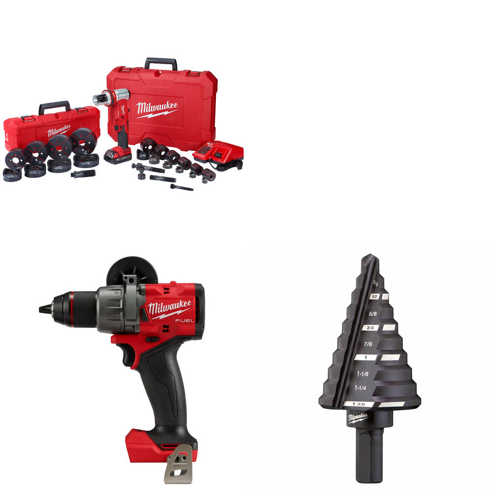 Milwaukee 2677-23 M18 Knockout Tool Kit W/ FREE 2904-20 Drill/Driver & Step Bit