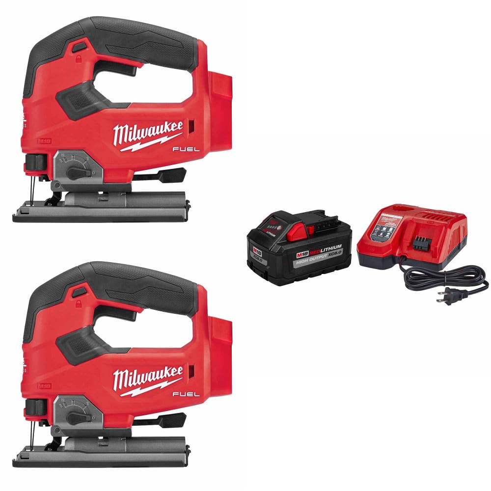 Milwaukee 2737-20 M18 FUEL Jig Saw, 2Pk w/ FREE 48-59-1880 M18 XC8.0 Starter Kit