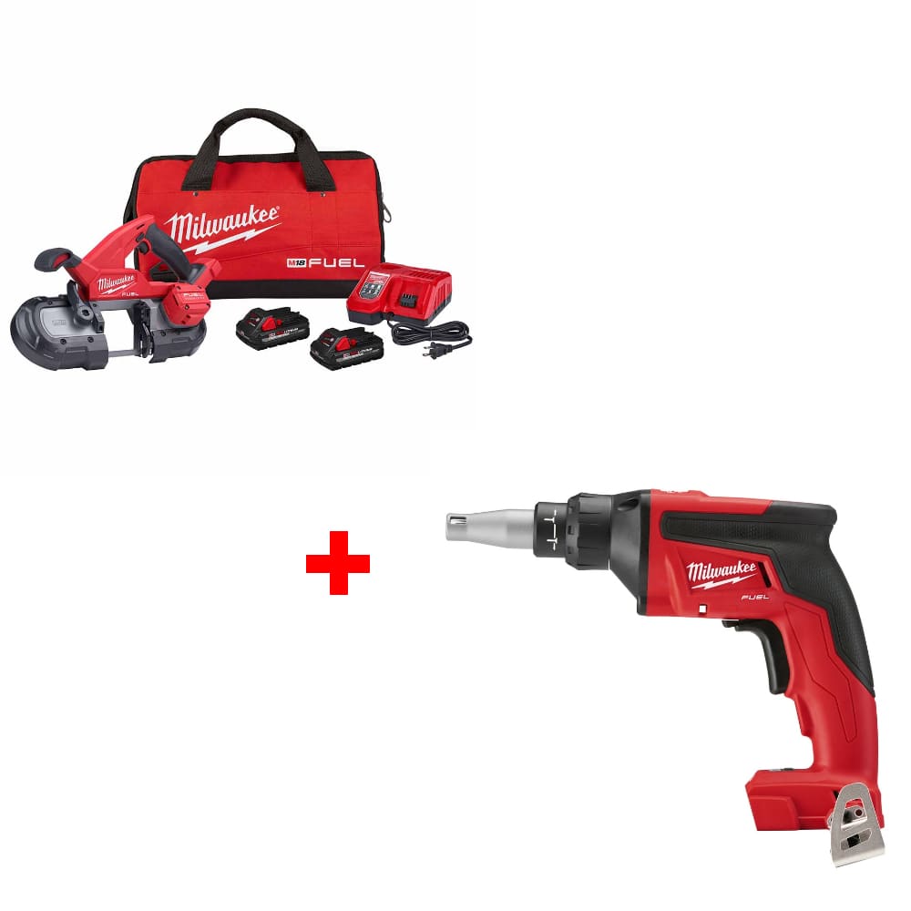 Milwaukee 2829-22 M18 FUEL Band Saw Kit w/ FREE 2866-20 M18 Screw Gun, Bare