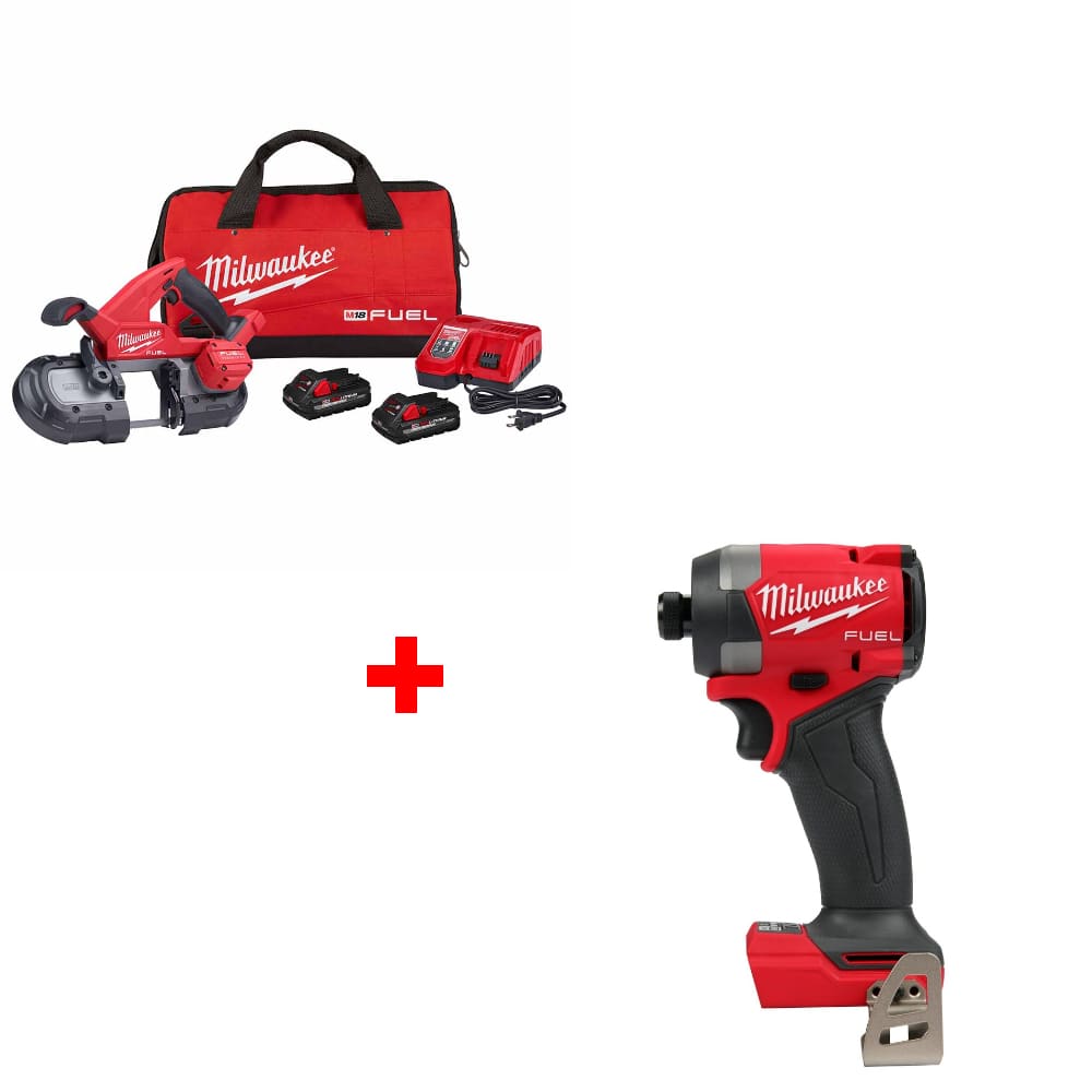 Milwaukee 2829-22 M18 FUEL Band Saw Kit w/ FREE 2953-20 M18  Hex Impact Driver