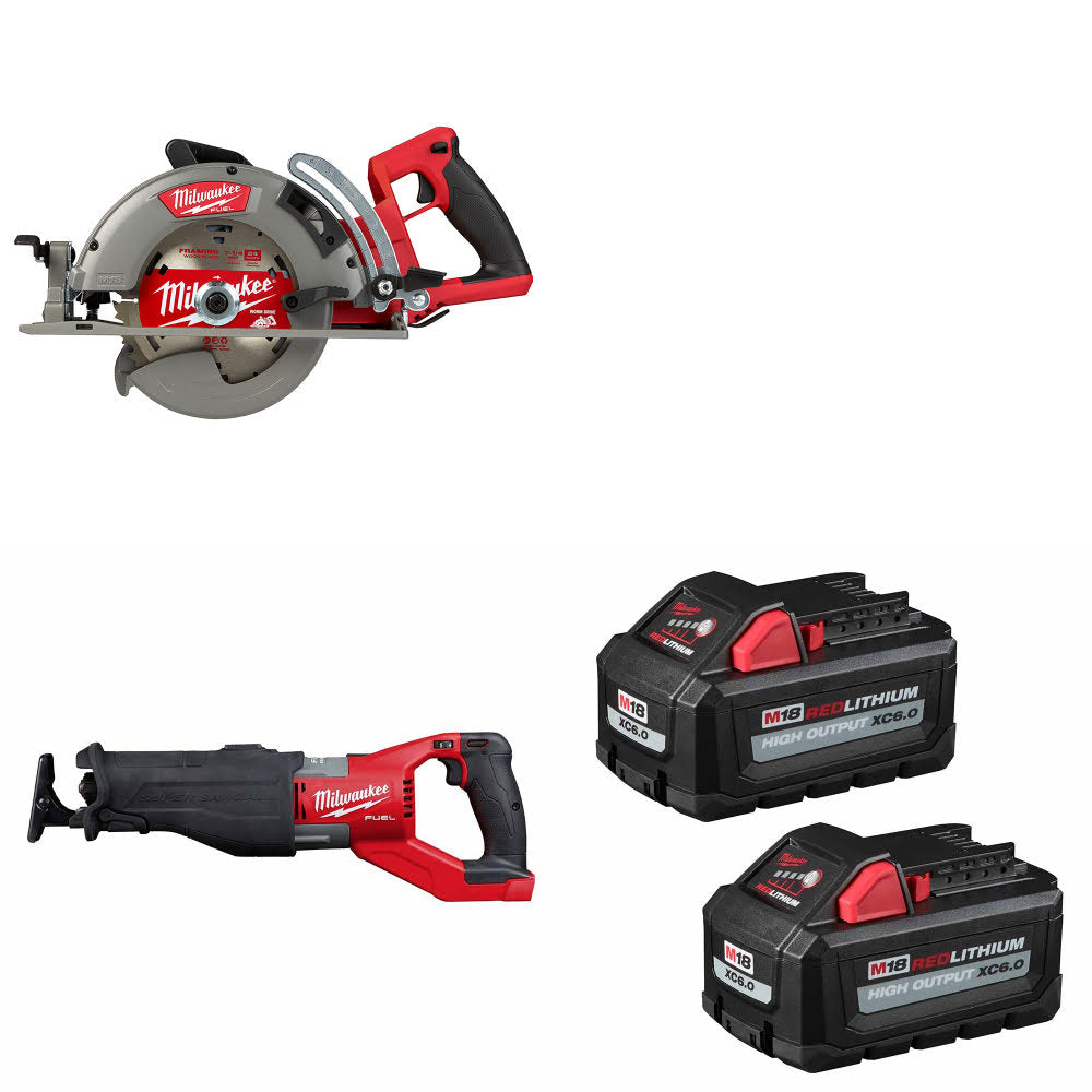 Milwaukee 2830-20 M18 FUEL Circ Saw W/ 2722-20 M18 Sawzall & FREE Battery-2 Pack