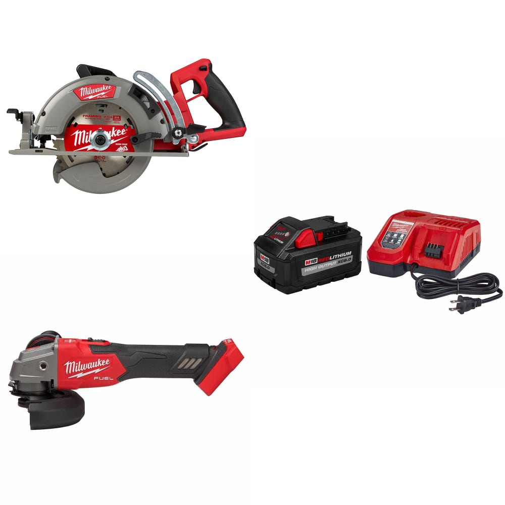 Milwaukee 2830-20 M18 Circ Saw, Bare w/ FREE 2889-20 M18 Grinder & Starter Kit