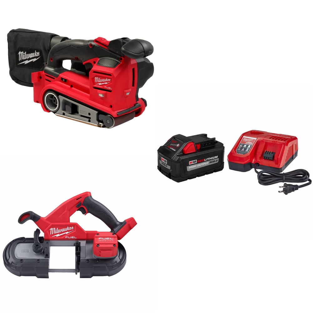 Milwaukee 2832-20 M18 Belt Sander w/ FREE 2829-20 M18 Band Saw & Starter Kit