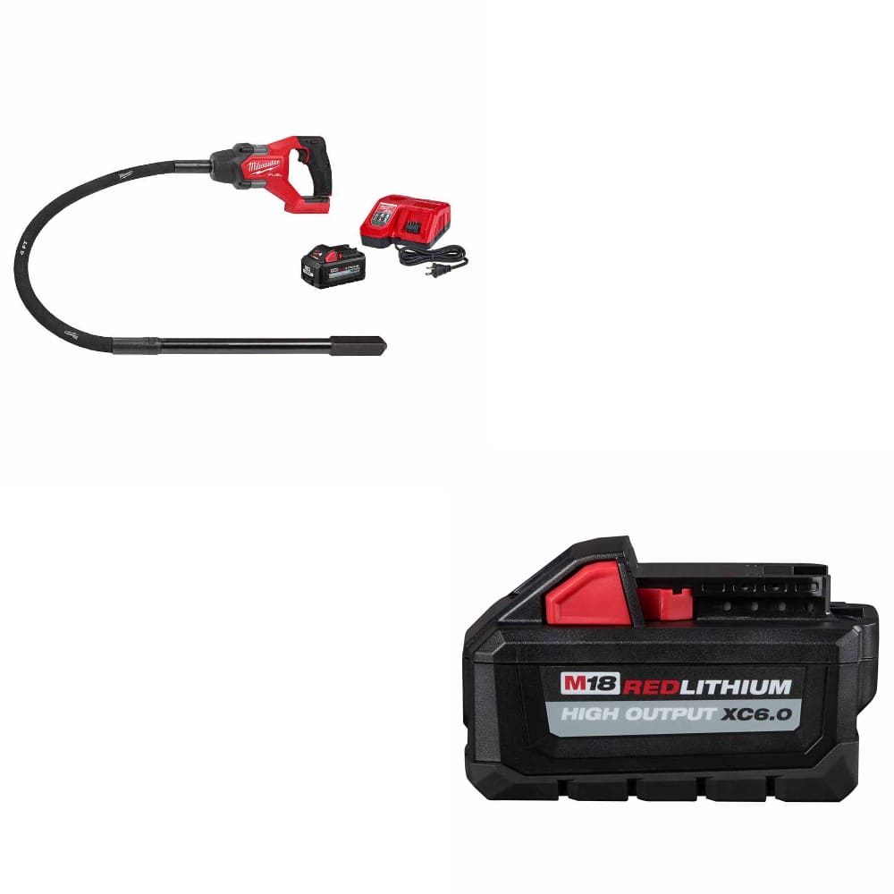 Milwaukee 2910-21 M18 FUEL 4' Vibrator Kit w/ FREE 48-11-1865 M18 Battery Pack