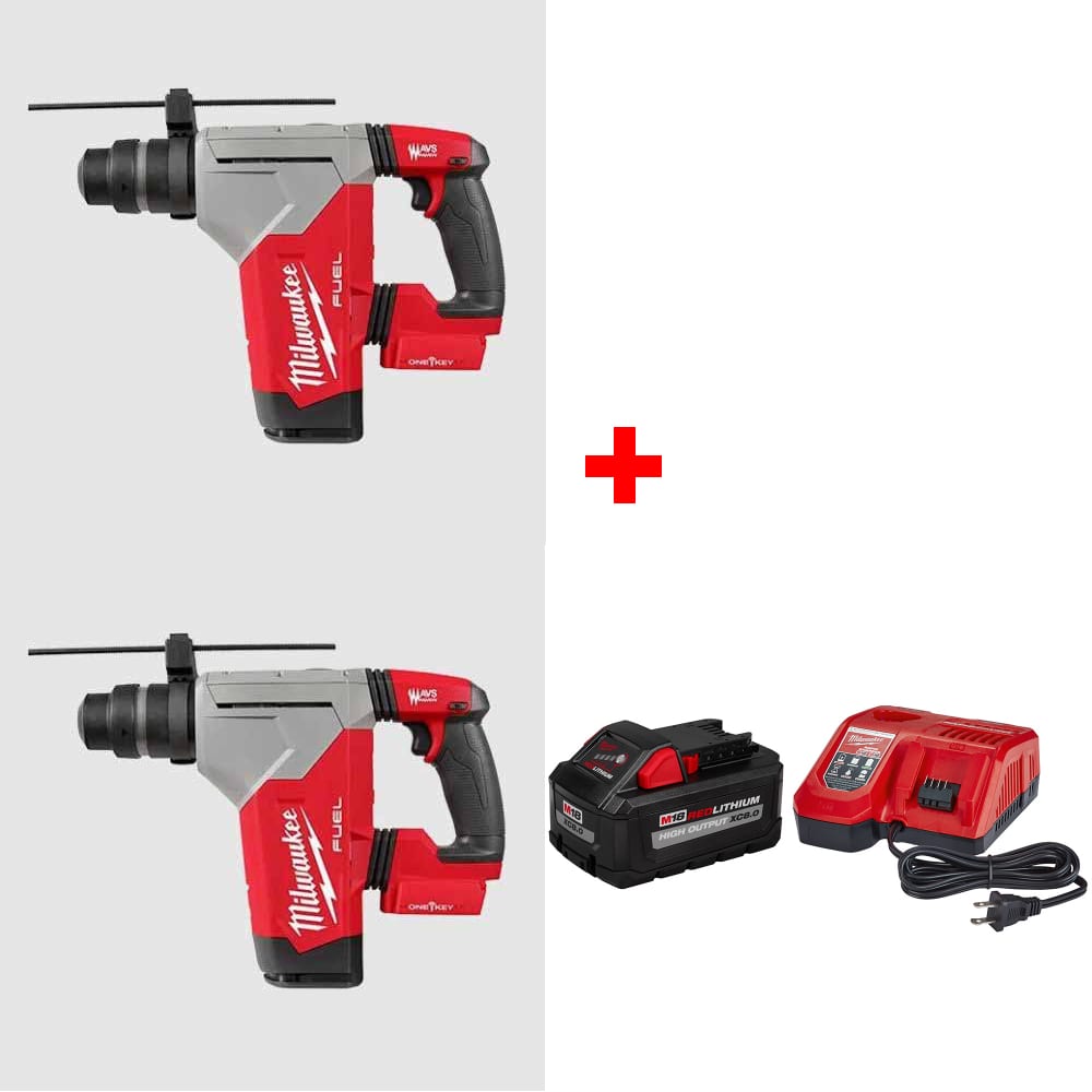 Milwaukee 2915-20 M18 FUEL Rotary Hammer, 2Pk w/ FREE 48-59-1880 M18 Starter Kit