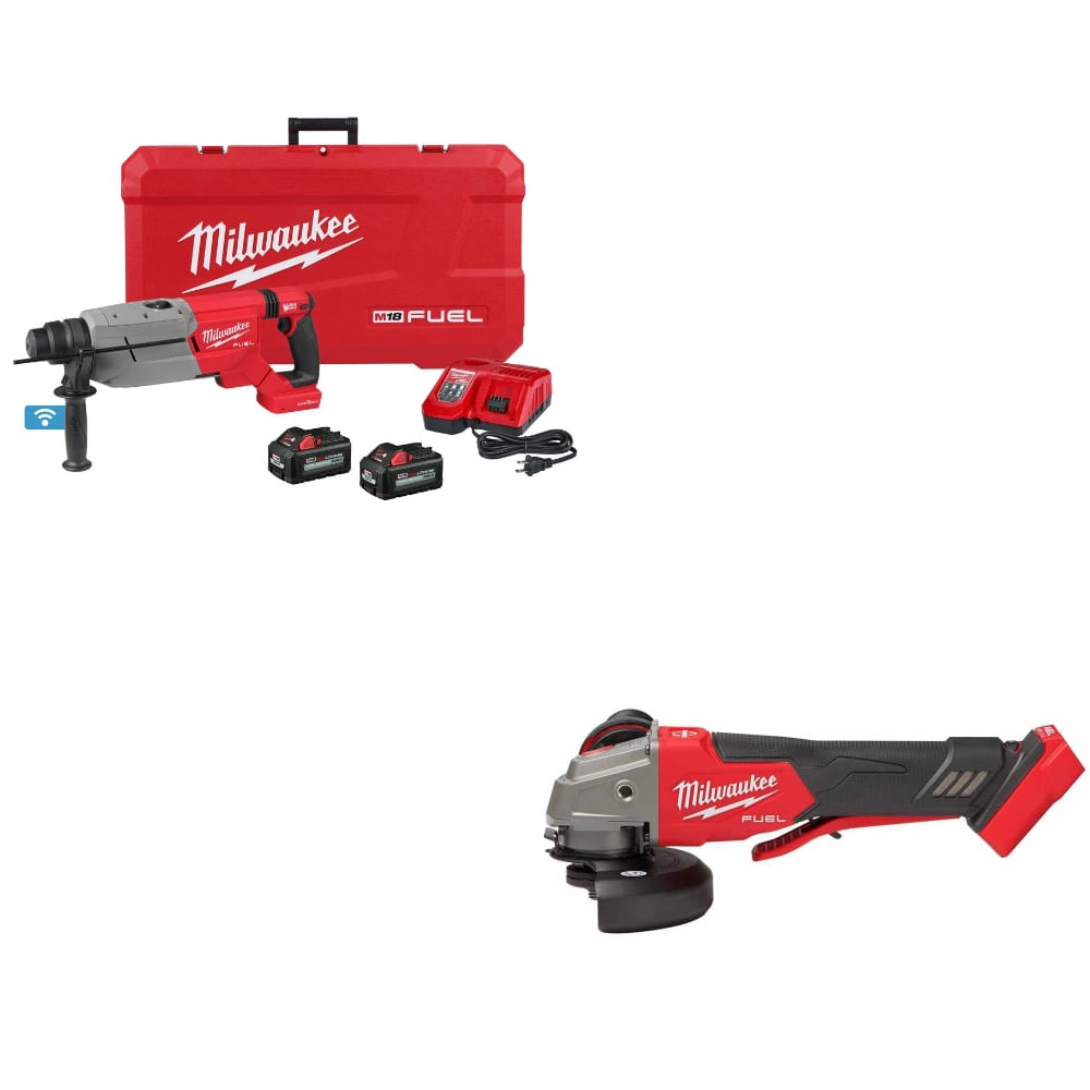 Milwaukee 2916-22 M18 FUEL Rotary Hammer Kit W/ FREE 2888-20 M18 FUEL Grinder