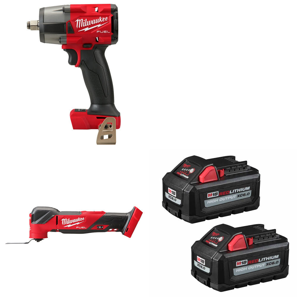 Milwaukee 2962-20 M18 Impact Wrench W/ 2836-20 M18 Multi-Tool & FREE Battery-2Pk