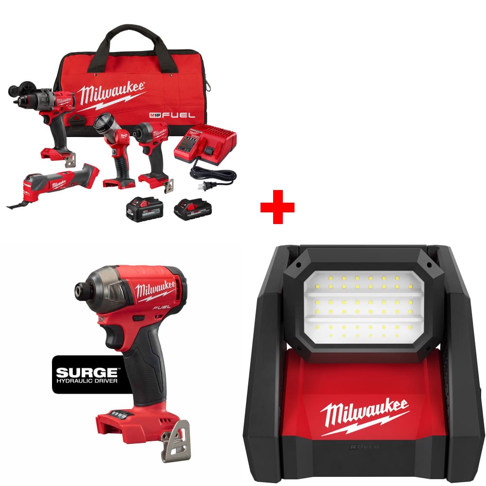 Milwaukee 3698-24MT M18 4-Tool Combo Kit w/ FREE 2760-20 Hex Driver & Light