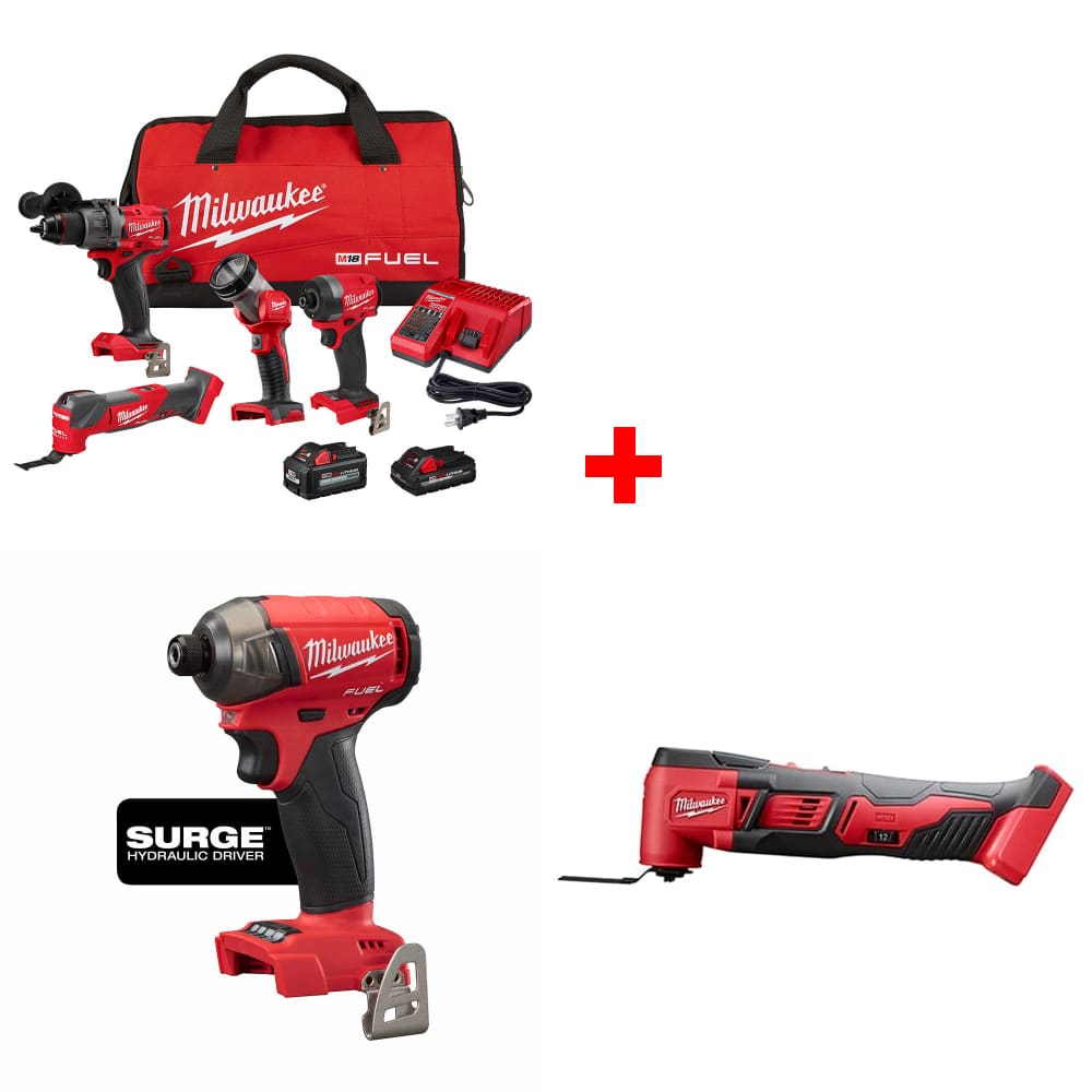 Milwaukee 3698-24MT M18 4-Tool Combo Kit w/ FREE 2760-20 Hex Driver & Multi Tool