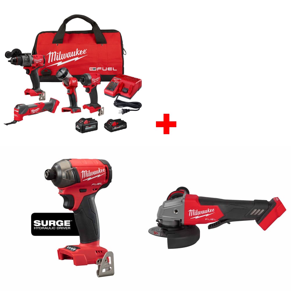 Milwaukee 3698-24MT M18 4-Tool Combo Kit w/ FREE 2760-20 Hex Driver & Grinder