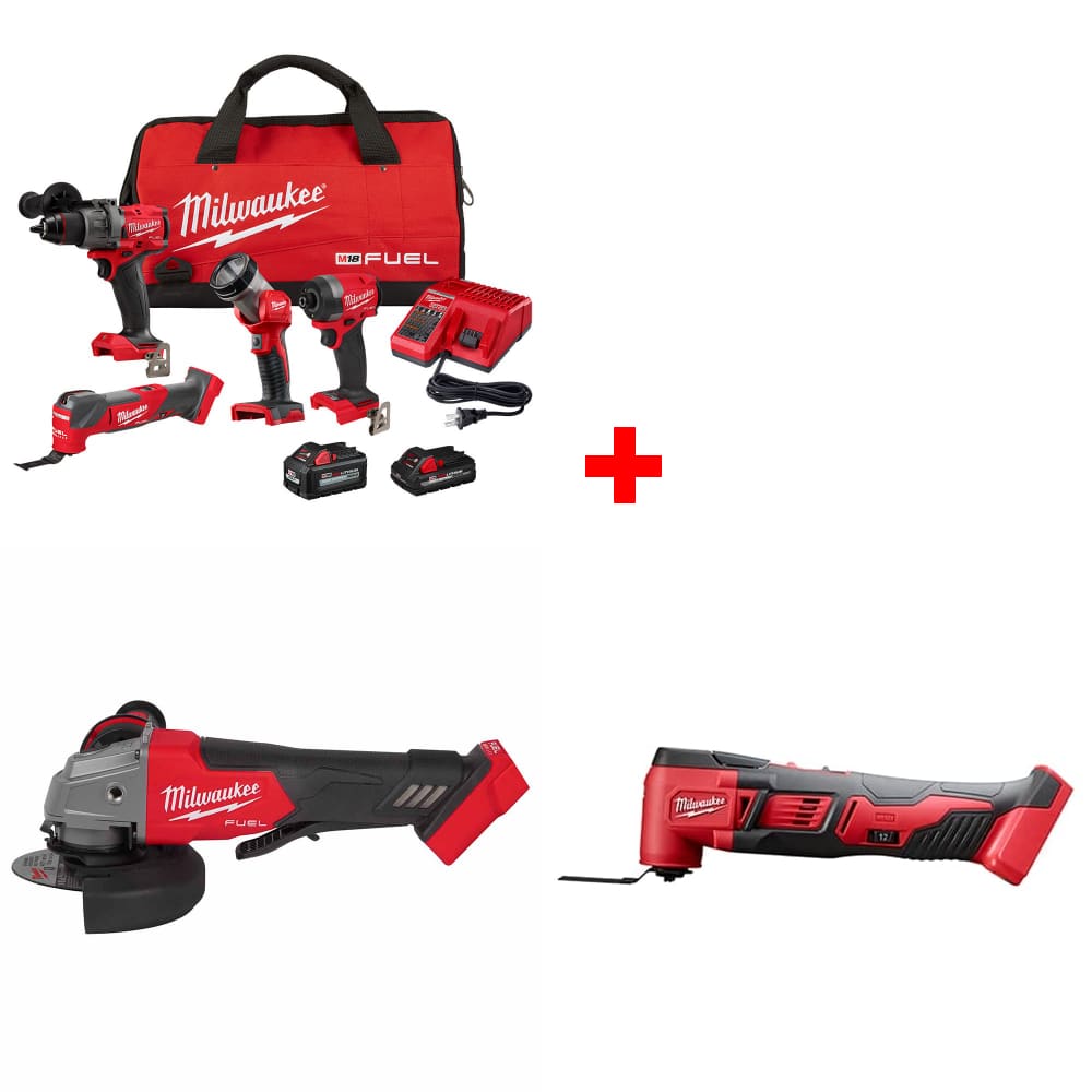 Milwaukee 3698-24MT M18 4-Tool Combo Kit w/ FREE 2880-20 Grinder & Multi-Tool