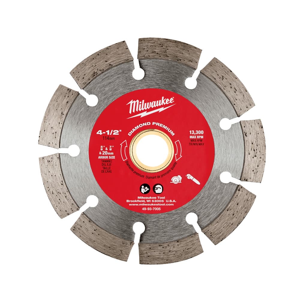 Milwaukee 49-93-7005 4 1/2" 4-1/2" Premium Segmented Diamond Saw Blade, Concrete,Brick,Block,Univ Arb - 2