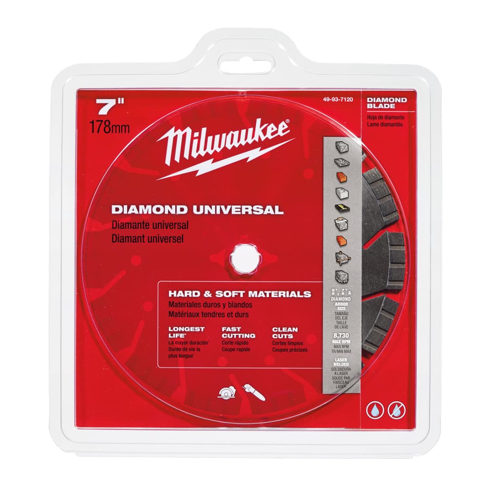 Milwaukee 49-93-7120 7" Diamond Universal Segmented-turbo Saw Blade