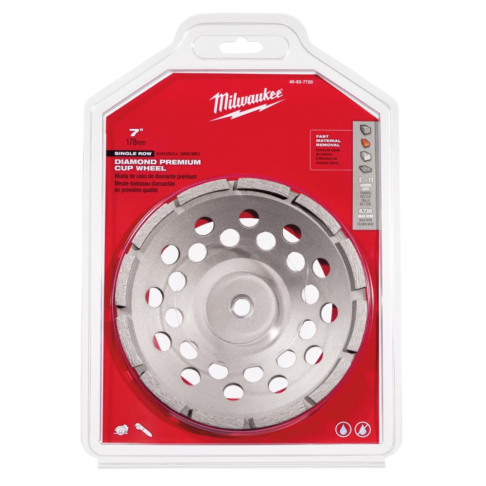 Milwaukee 49-93-7720 7" Diamond Cup Wheel Single Rim