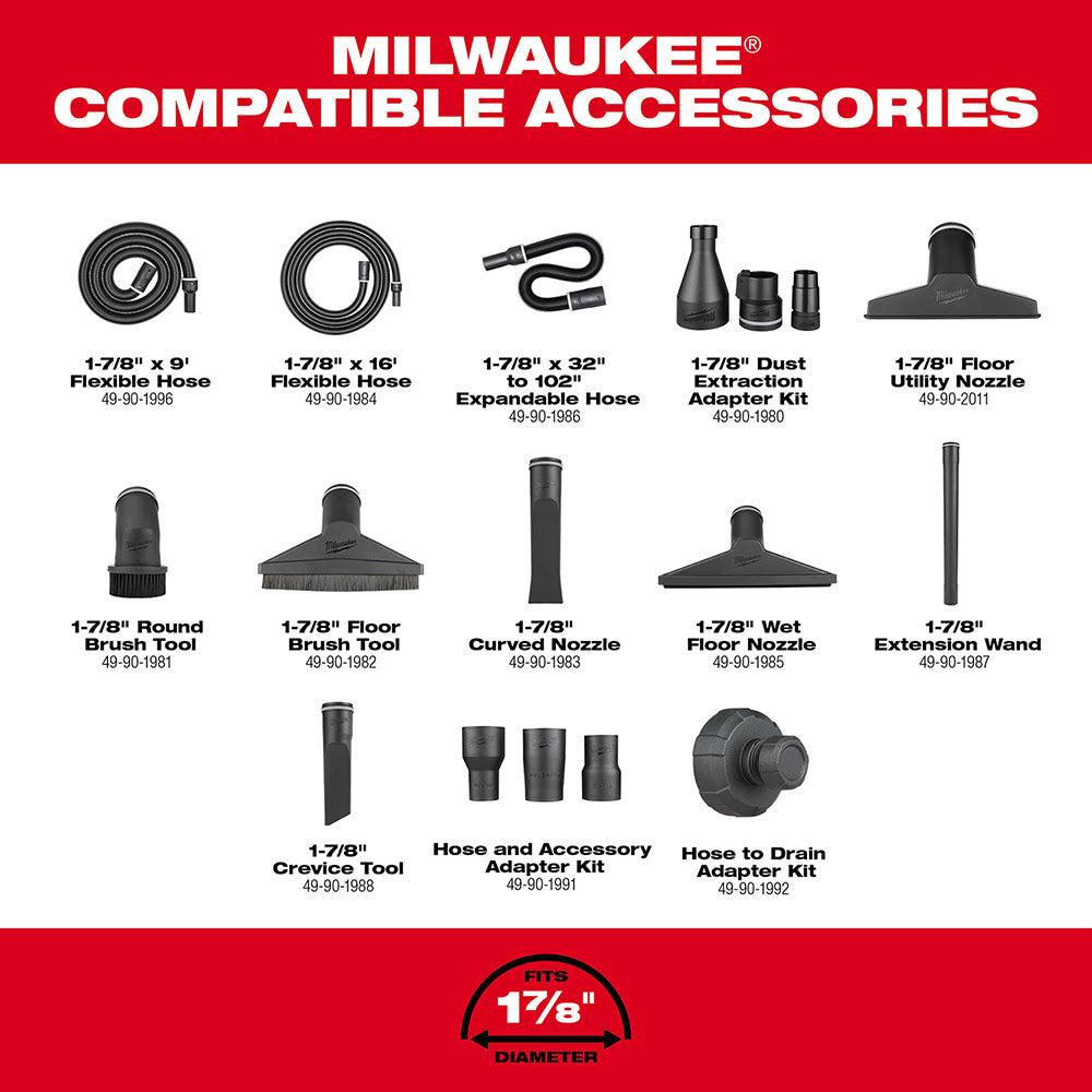 Milwaukee 0910-20 M18 FUEL 6 Gallon Wet/Dry Vacuum, Bare Tool - 9