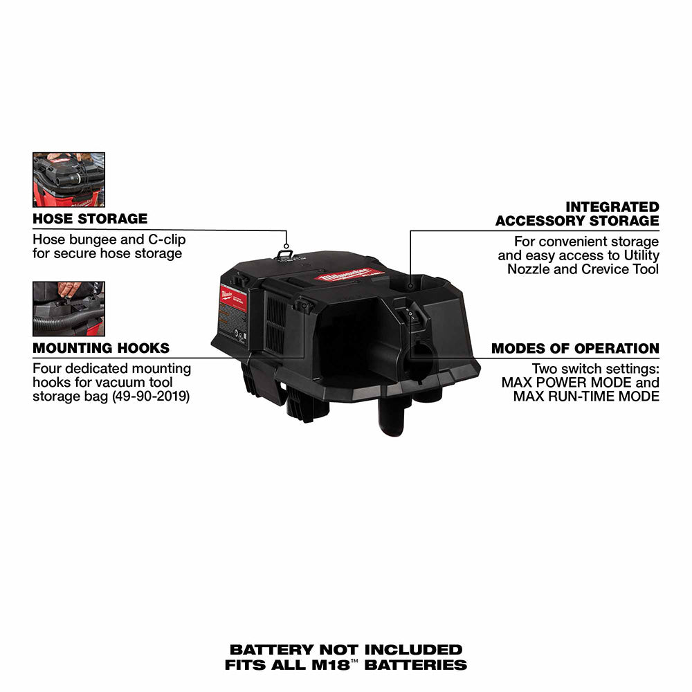 Milwaukee 0911-20 M18 FUEL Wet/Dry Vacuum Motor Head - 2