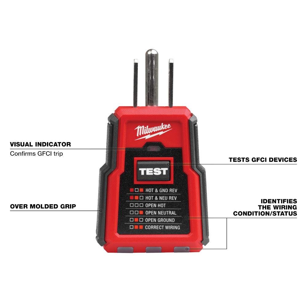 Milwaukee 2223-20 GFCI Receptacle Tester - 2