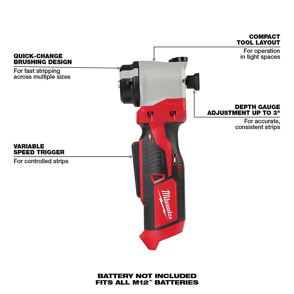 Milwaukee 2435-20 M12 Cable Stripper (Tool-Only) - 3