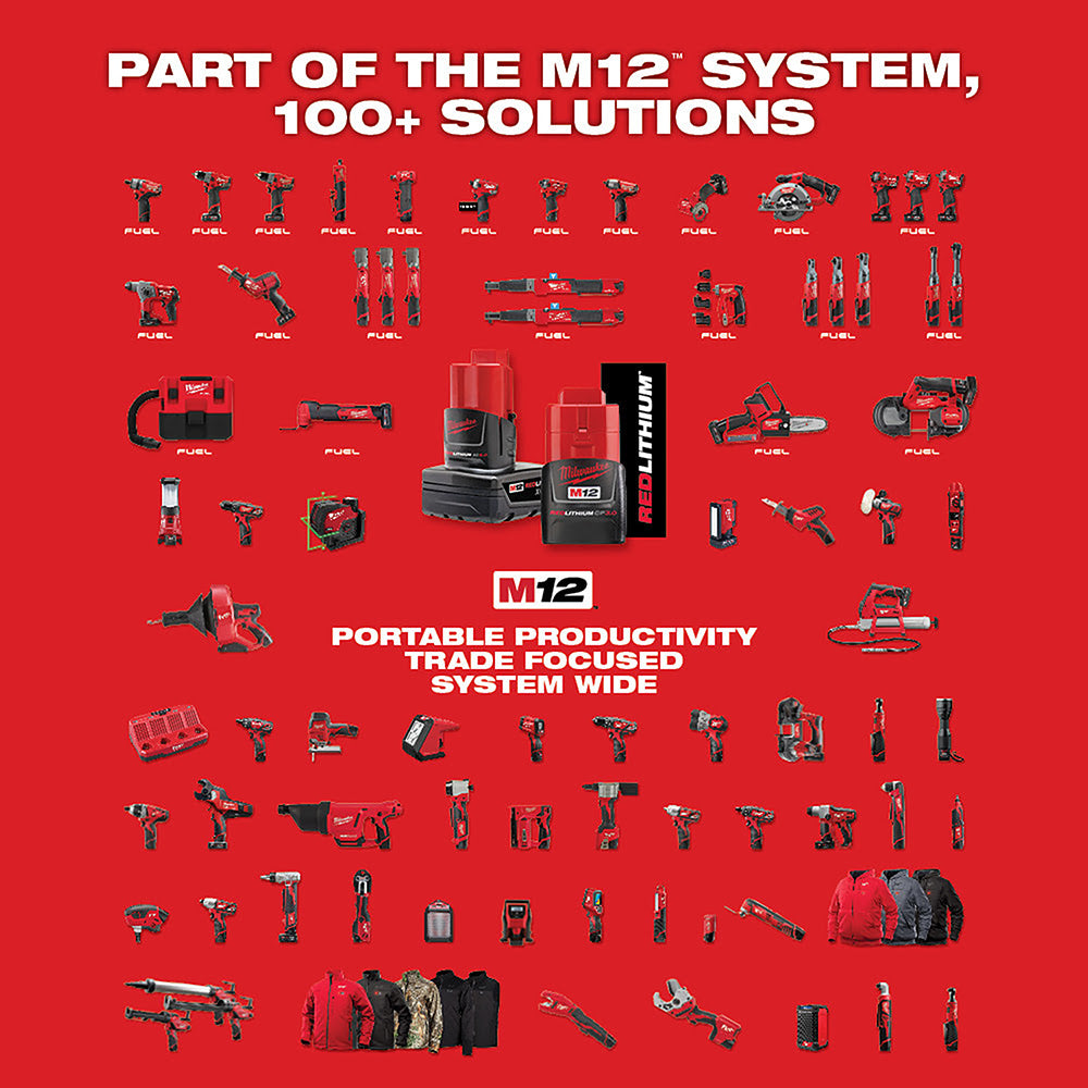 Milwaukee 2435CU-21S M12™ Cable Stripper Kit with 17 Cu THHN / XHHW Bushings - 9