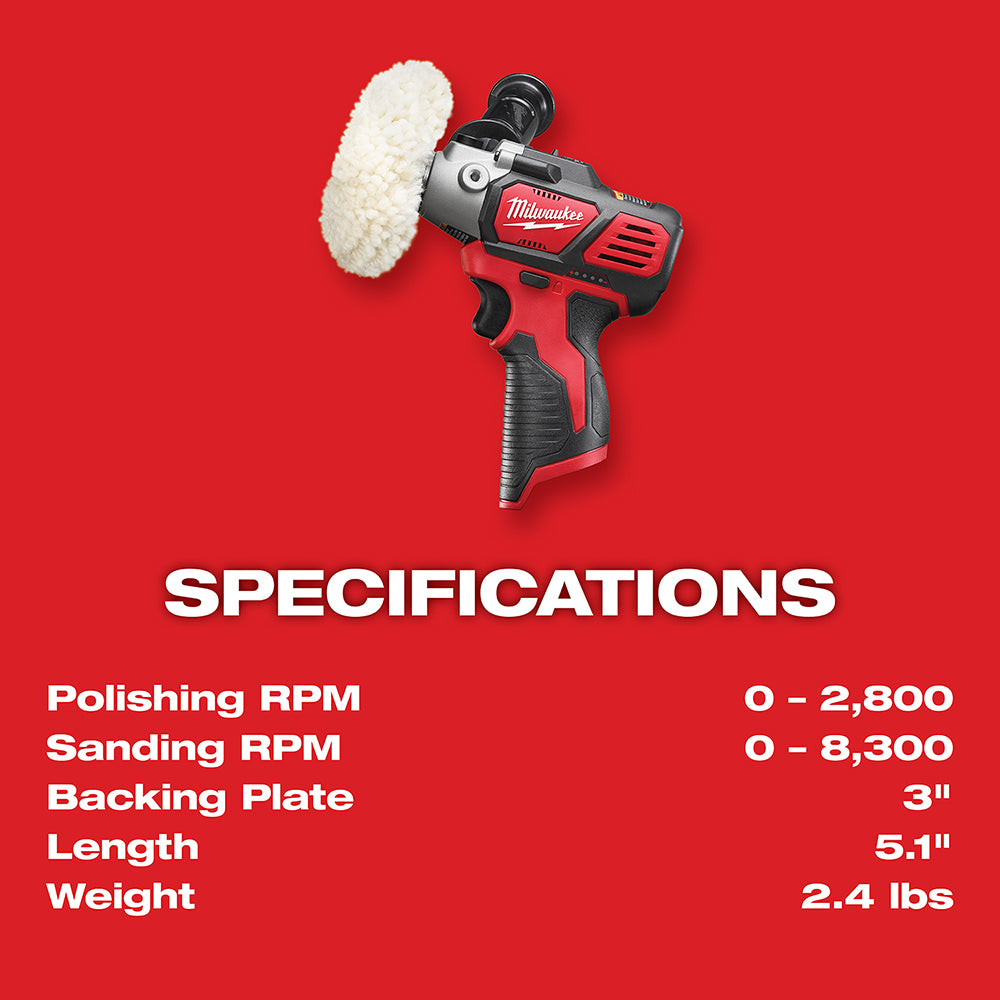 Milwaukee 2438-22X M12 Variable Speed Polisher/Sander Kit with XC Battery - 4