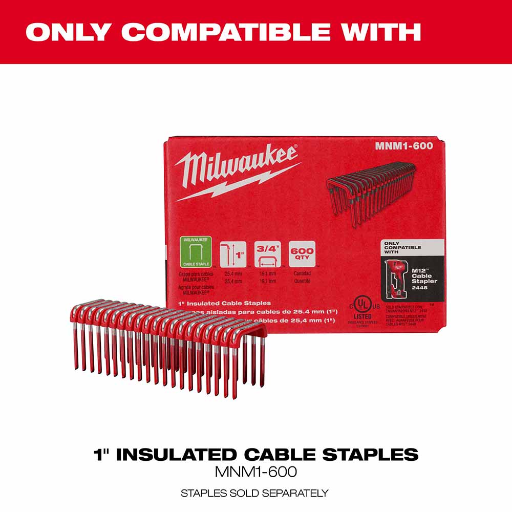 Milwaukee 2448-21 M12 Cable Stapler Kit - 5