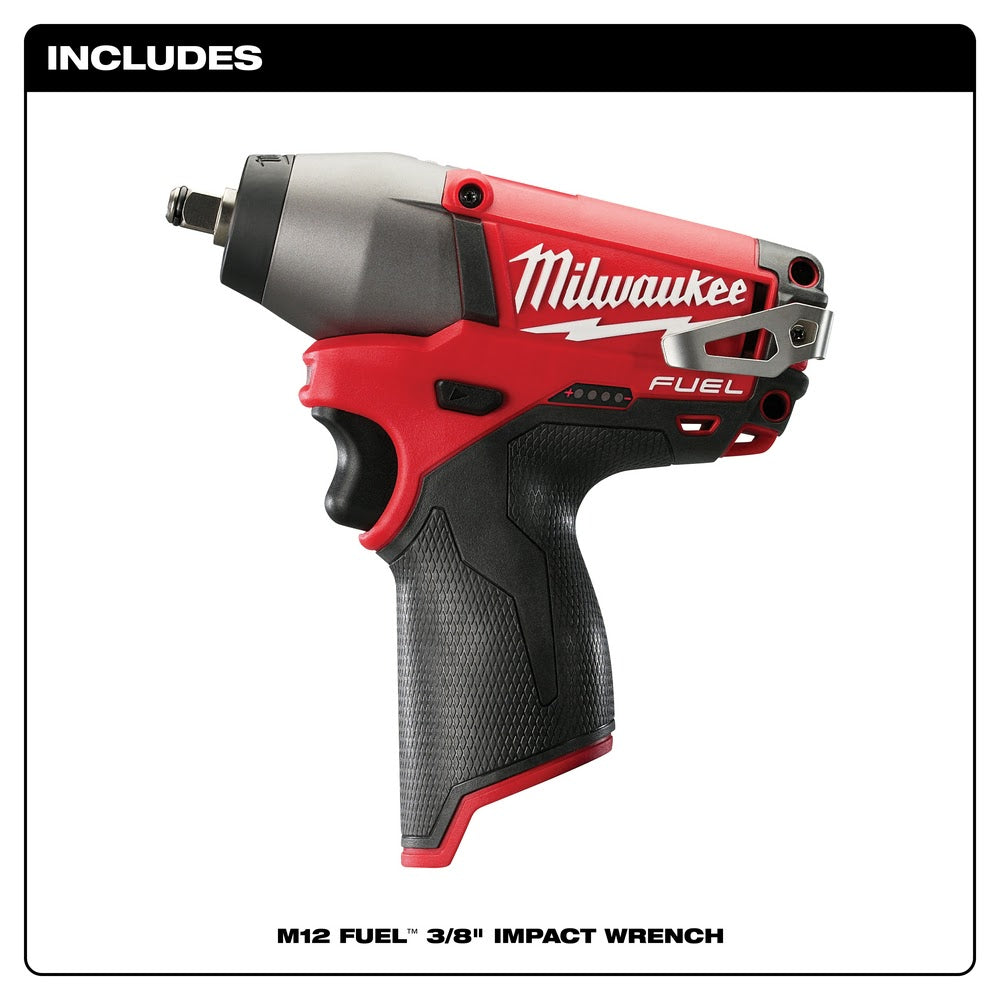 Milwaukee 2454-20 M12 FUEL 3/8" Impact Wrench (Tool Only) - 2