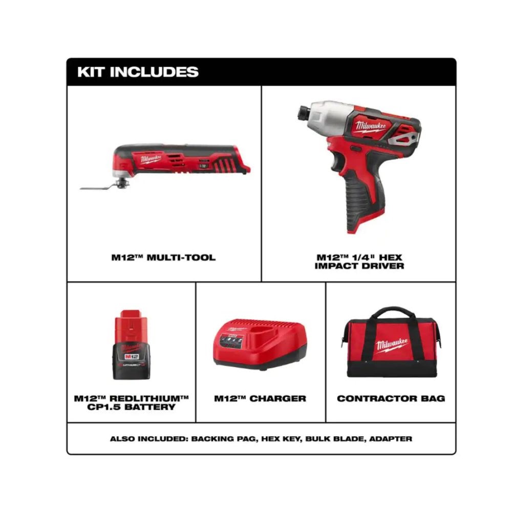 Milwaukee 2462-21MT M12 Impact W/Multi Tool Kit - 2