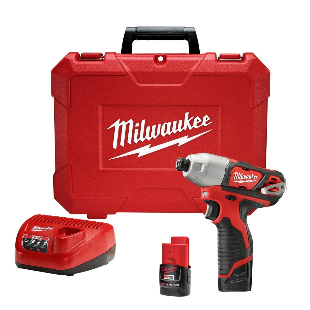 Milwaukee 2462-22 M12 1/4" Hex Impact Driver Kit