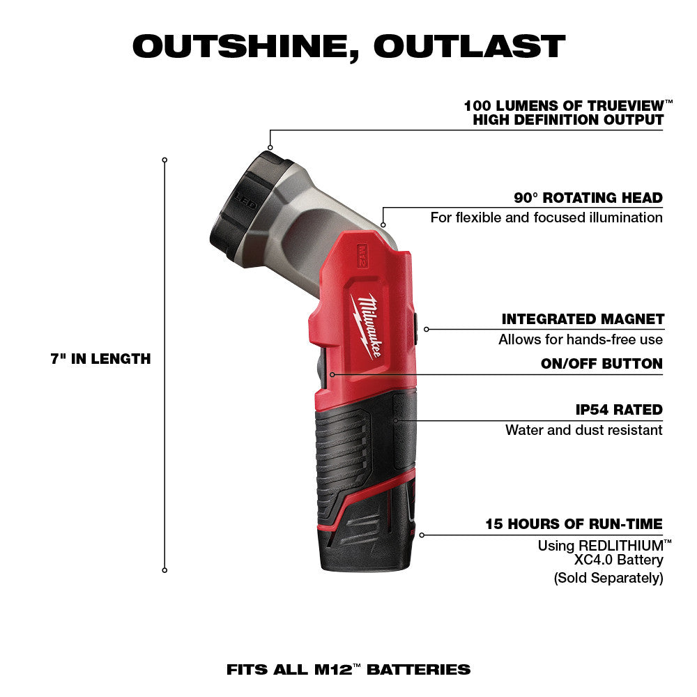 Milwaukee 2498-24 M12™ 4 - Tool Combo Kit with Drill, Impact, Hackzall™ & Flashlight - 6