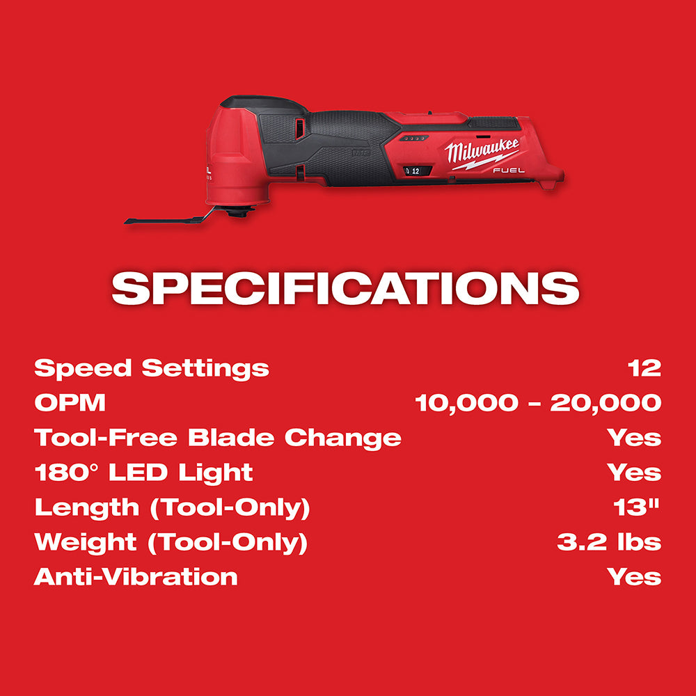 Milwaukee 2526-21XC M12 FUEL™ Oscillating Multi-Tool Kit - 9