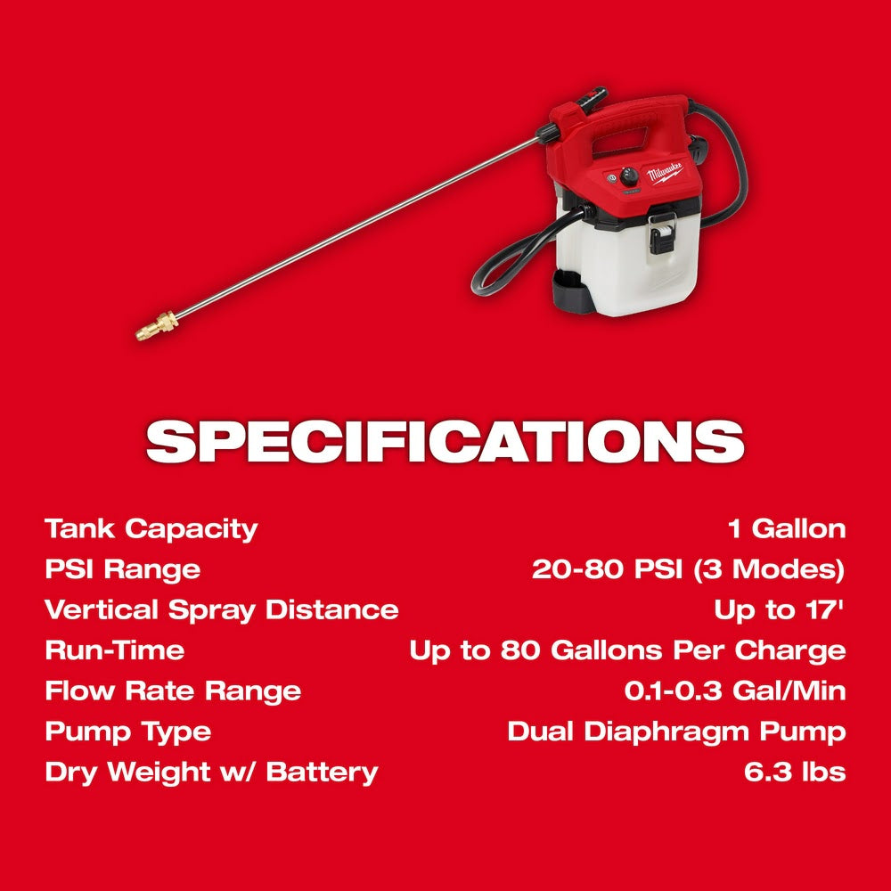 Milwaukee 2528-21G1 M12 1 Gallon Handheld Sprayer Kit - 6