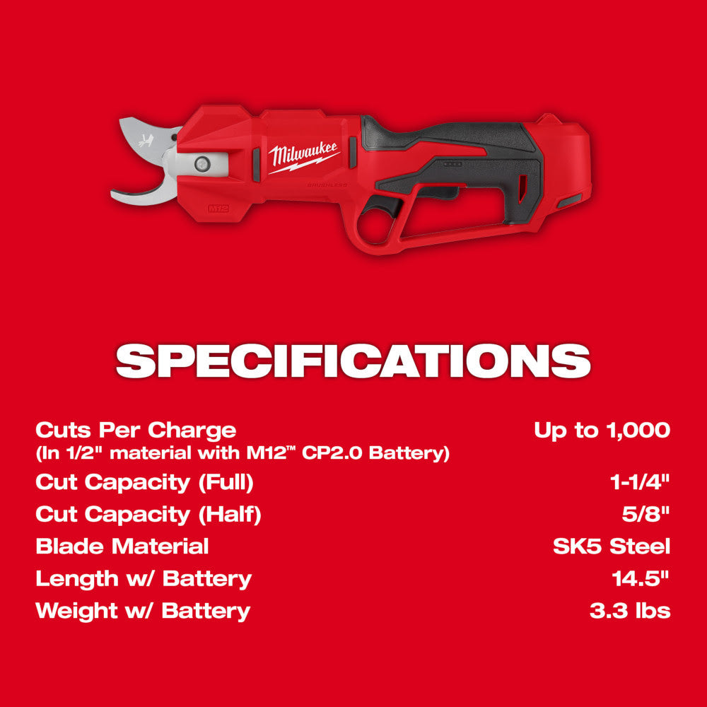 Milwaukee 2534-21 M12 Brushless Pruning Shears Kit - 4