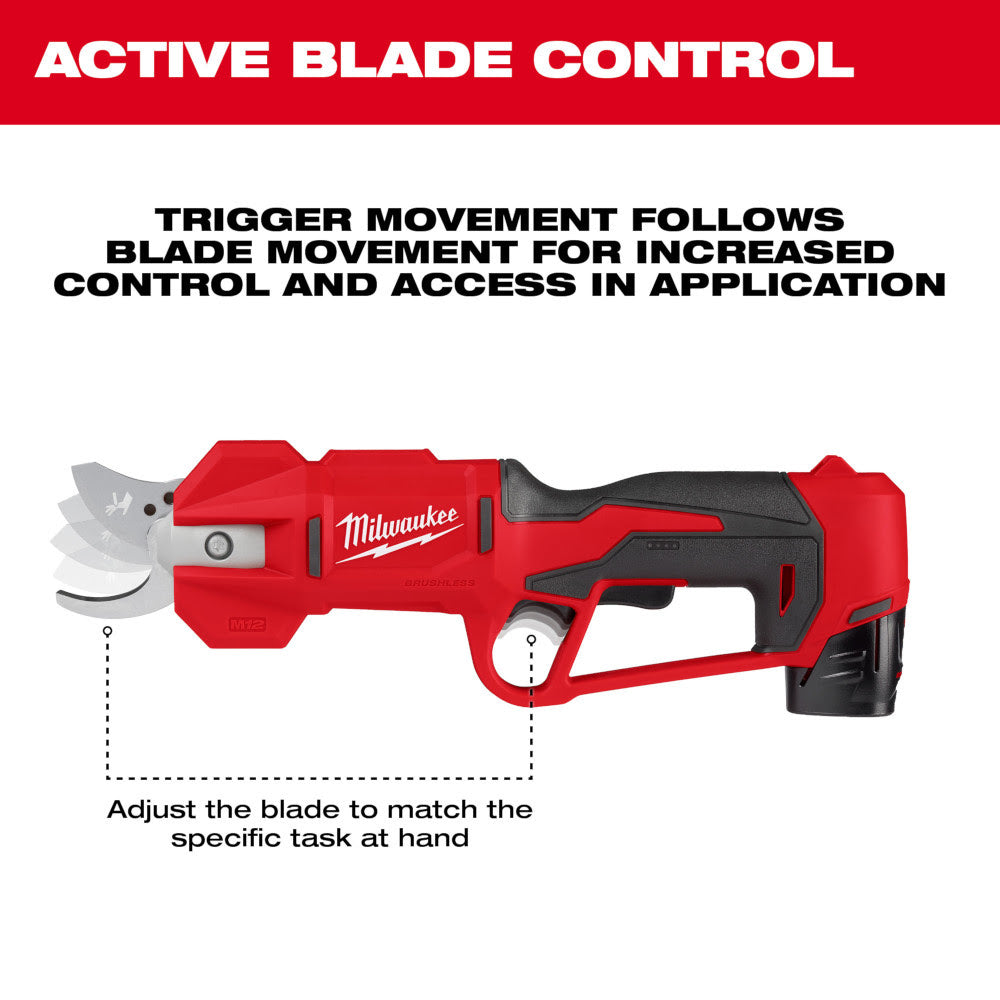 Milwaukee 2534-21 M12 Brushless Pruning Shears Kit - 6