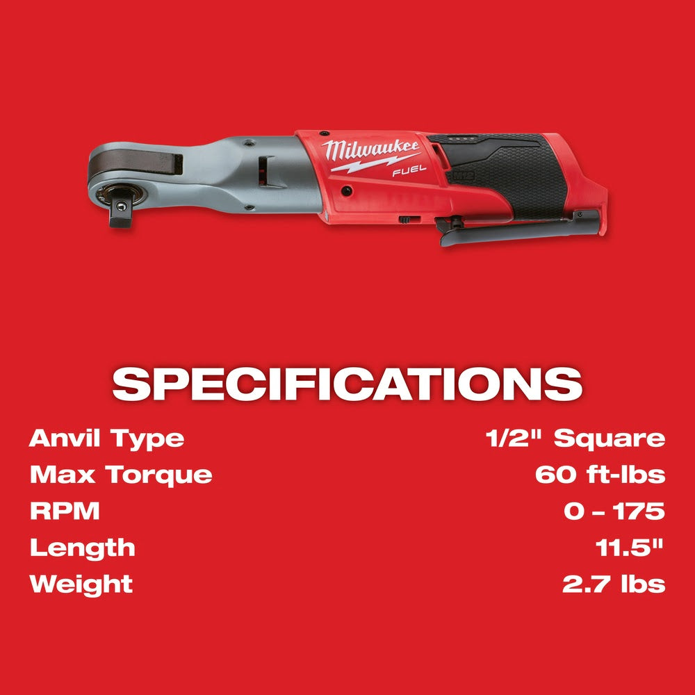 Milwaukee 2558-20 M12 FUEL 1/2" Ratchet Bare Tool - 8