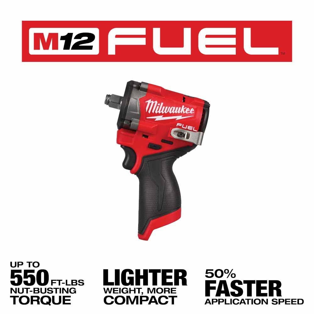 Milwaukee 2563-20 M12 FUEL Stubby 1/2" Impact Wrench - 2