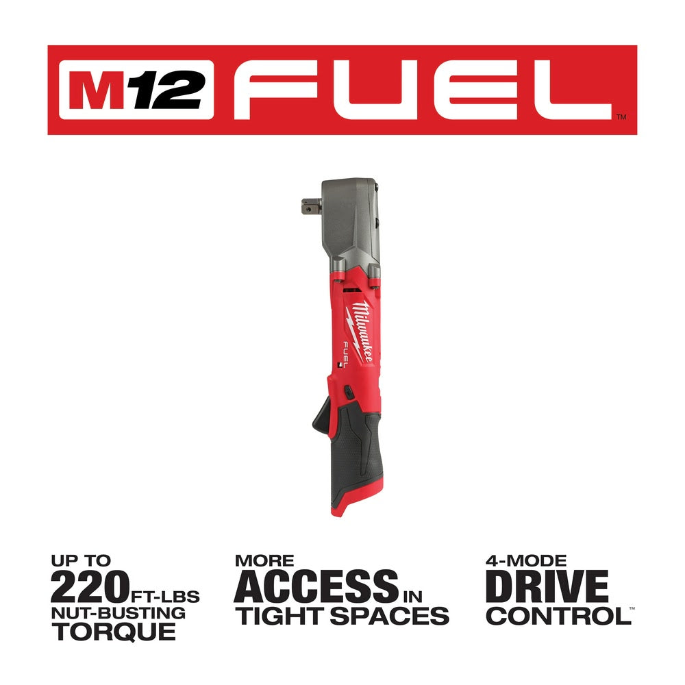 Milwaukee 2565P-20 M12 FUEL 1/2" Right Angle Impact Wrench w/ Pin Detent (Bare Tool) - 3