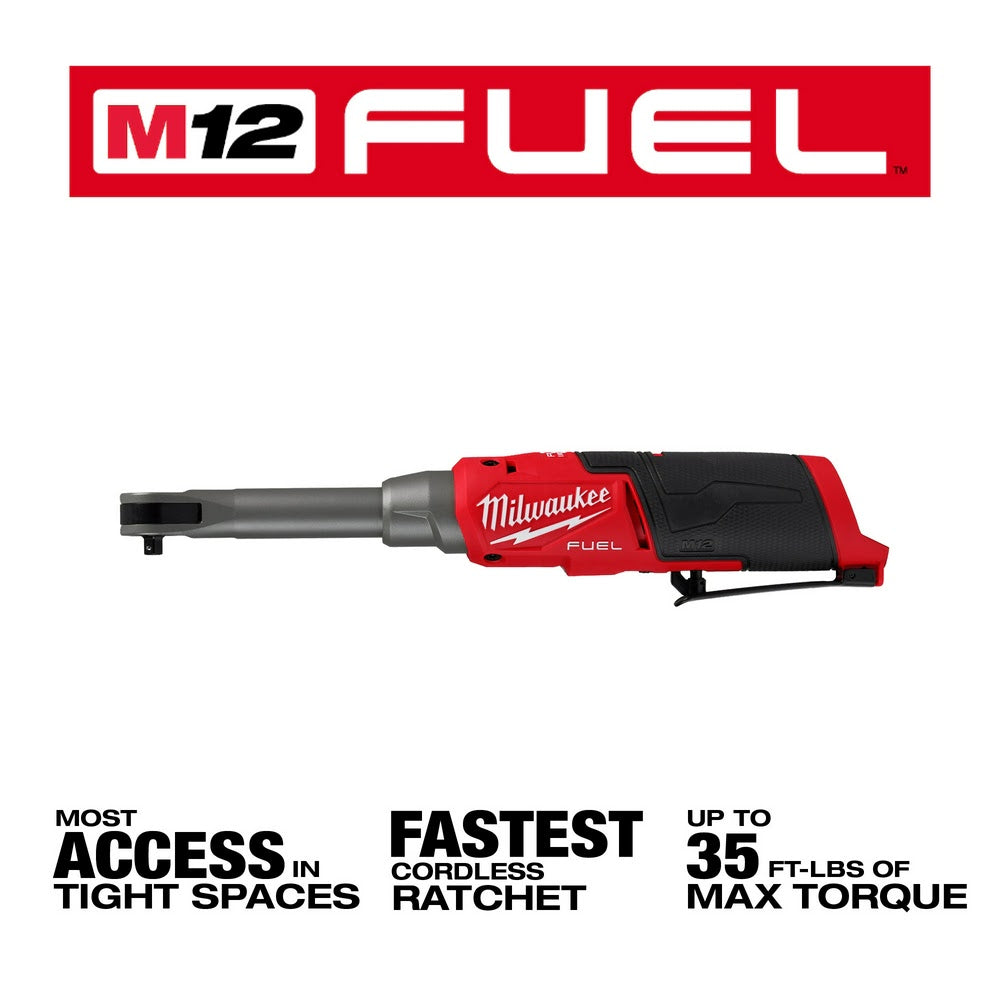 Milwaukee 2568-20 M12 FUEL 1/4" Extended Reach High Speed Ratchet - 2