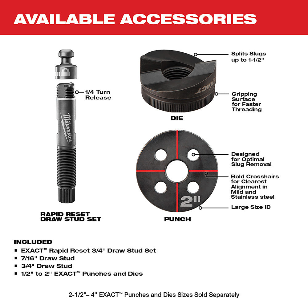 Milwaukee 2677-21 M18 FORCE LOGIC 6T Knockout Tool 1/2" - 2" Kit - 6