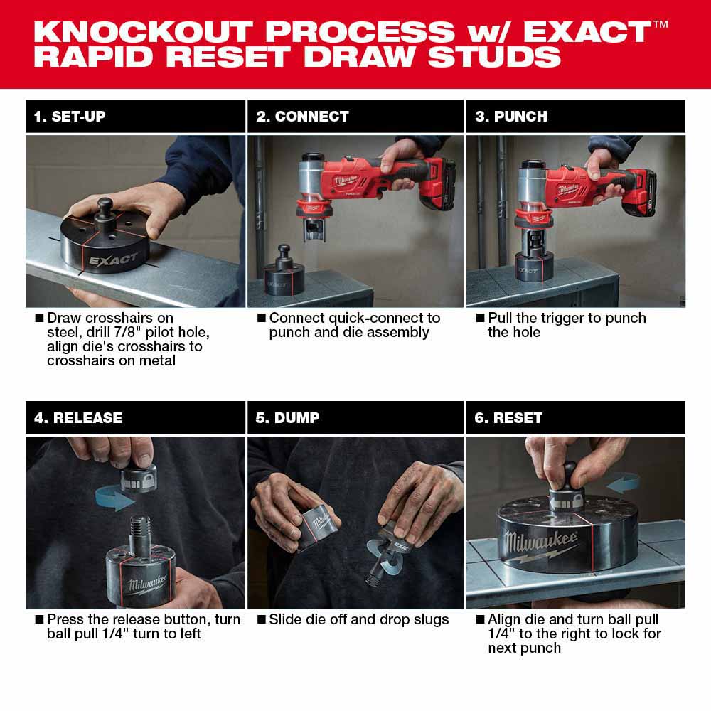 Milwaukee 2677-23 M18 FORCELOGIC 6T Knockout Tool 1/2" - 4" Kit - 14