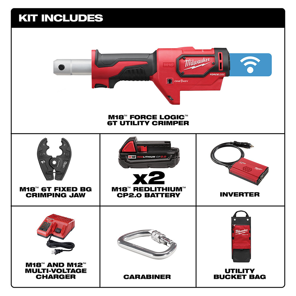 Milwaukee 2678-22BG M18 Force Logic 6T Utility Crimping Kit With D3 Grooves And Fixed Bg Die - 2