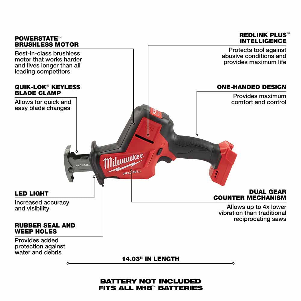 Milwaukee 2719-20 M18 FUEL Hackzall Bare Tool - 6