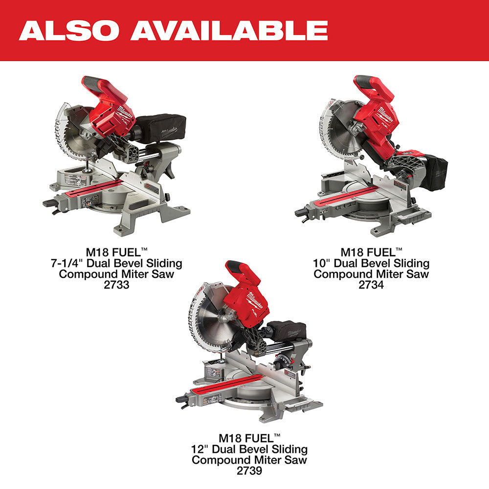 Milwaukee  2733-21 M18 FUEL 7-1/4" Dual Bevel Sliding Compound Miter Saw Kit - 12