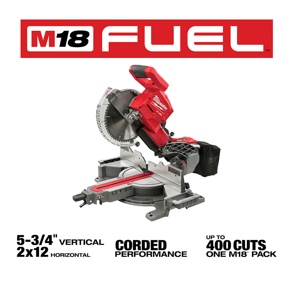 Milwaukee 2734-20 M18 FUEL Dual Bevel Sliding Compound Miter Saw Bare Tool - 3