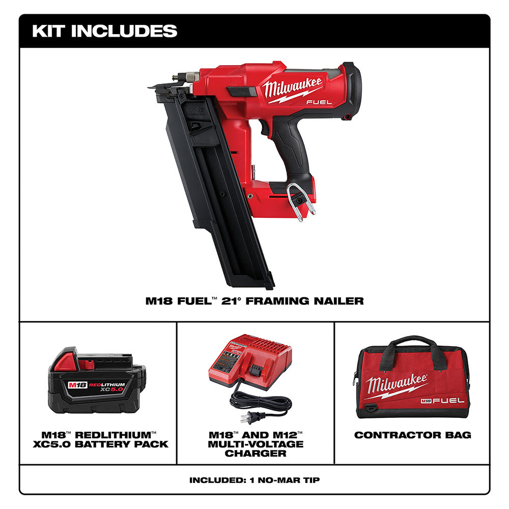 Milwaukee  2744-21 M18 FUEL™ 21 Degree Framing Nailer Kit - 3