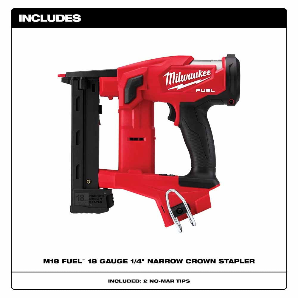 Milwaukee 2749-20 M18 FUEL 18GA 1/4" NARROW CROWN STAPLER- TOOL ONLY - 4