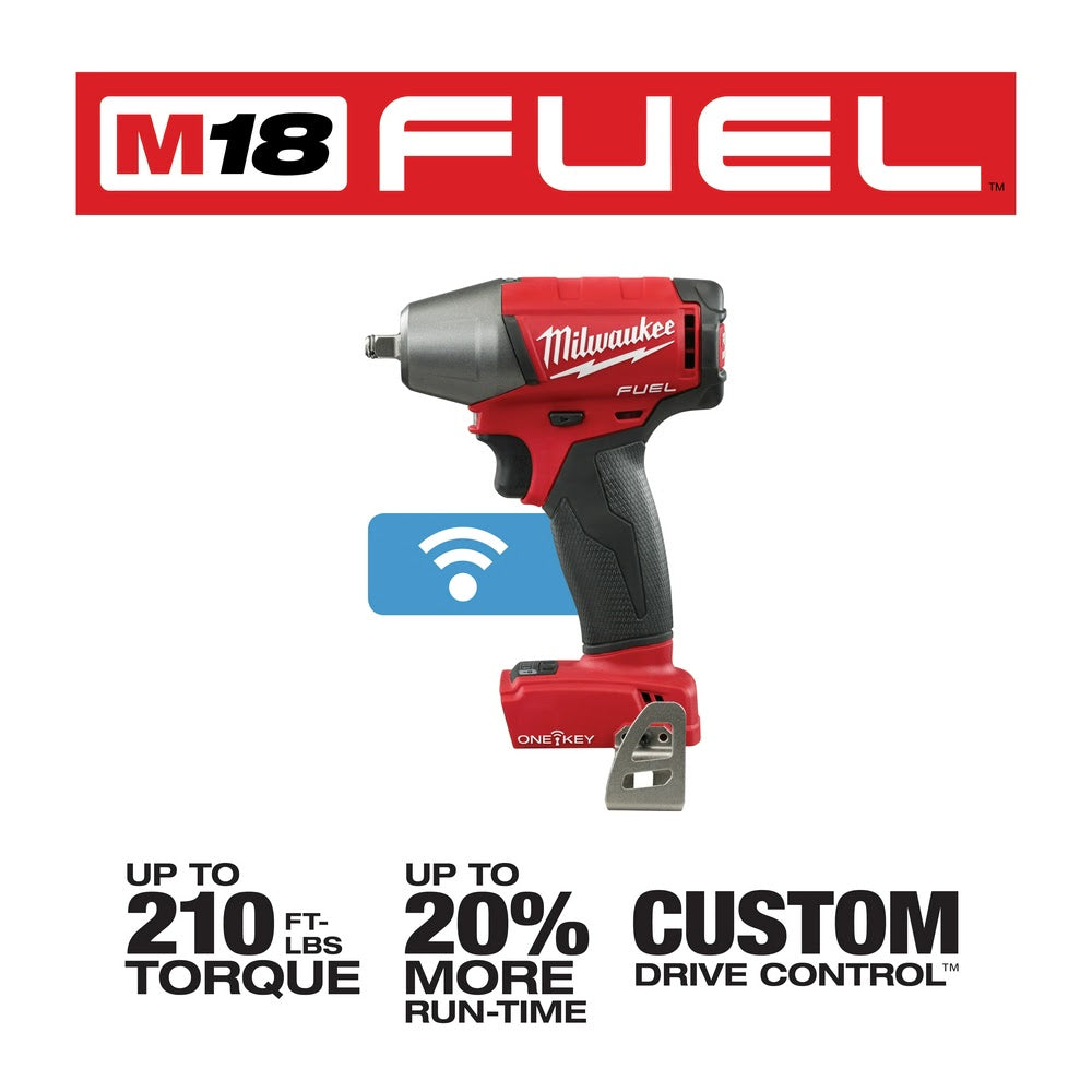 Milwaukee 2758-20 M18 FUEL 3/8" Compact Impact Wrench with Friction Ring with ONE-KEY (Bare) - 3