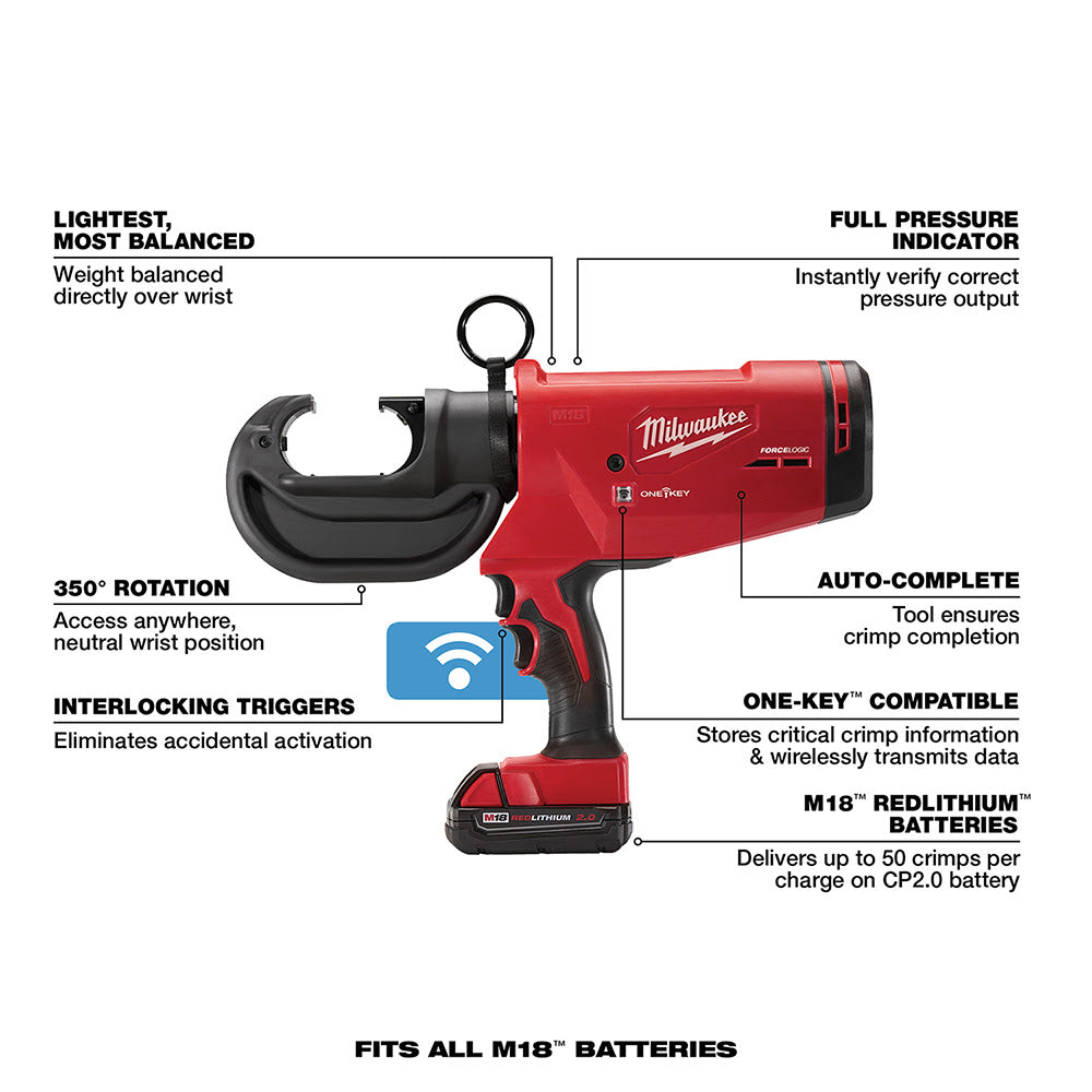 Milwaukee 2778-22 M18™ FORCELOGIC™ 12T Utility Crimper - 9