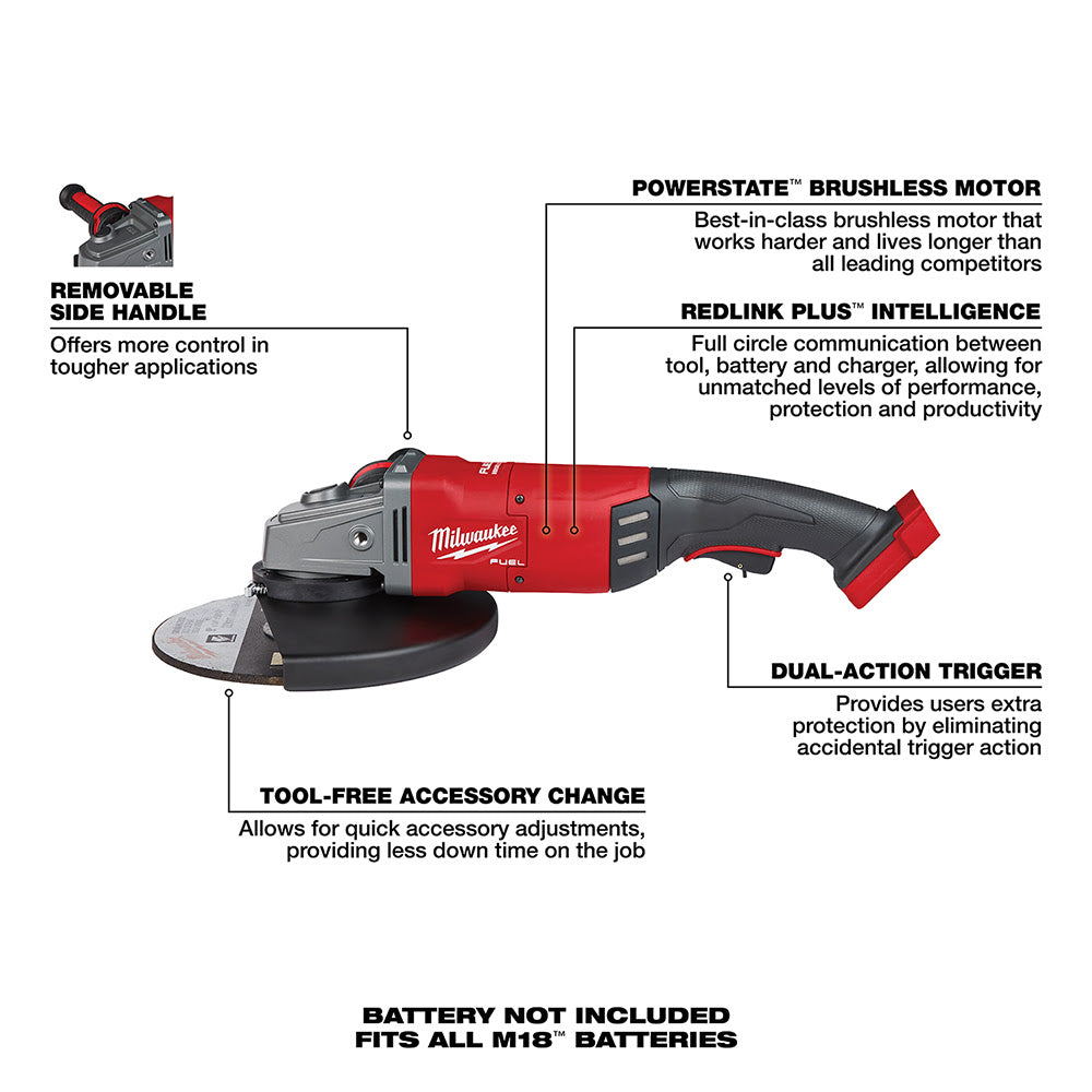 Milwaukee 2785-20 M18 FUEL 7" / 9" Large Angle Grinder - 7